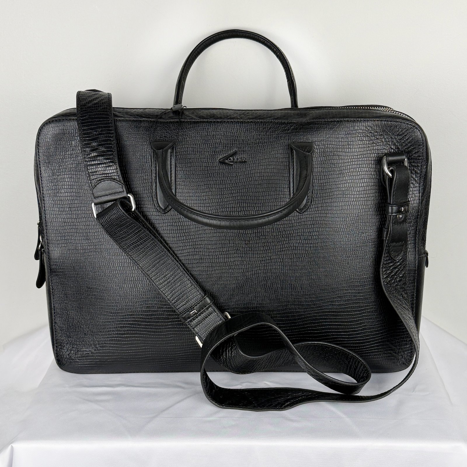 Men’s Premium Textured Cowhide Leather Business Office Bag - Image 2