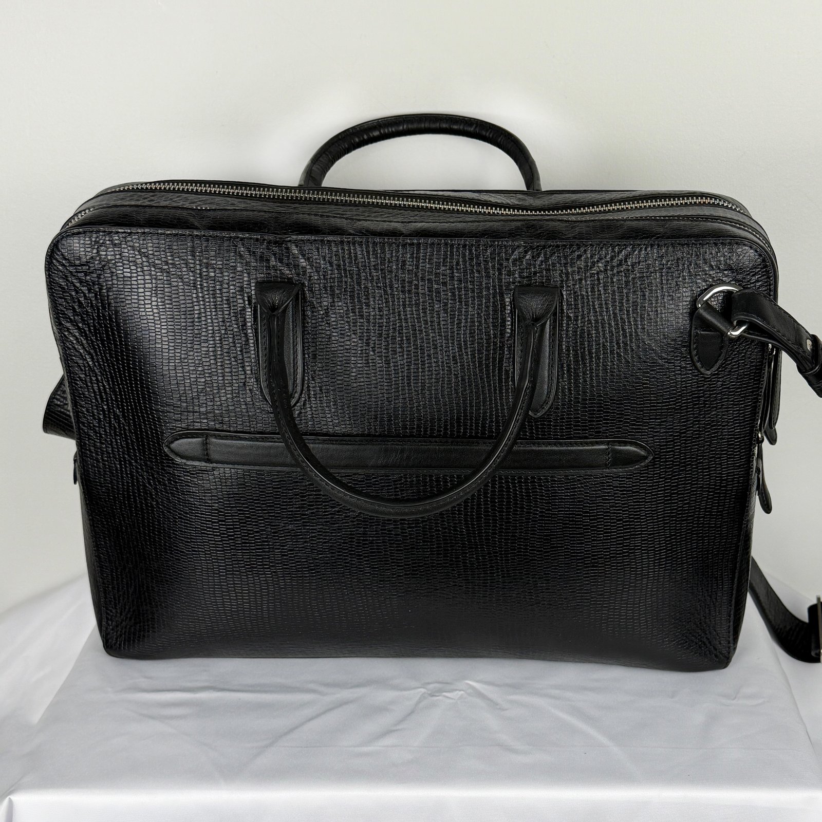 Men’s Premium Textured Cowhide Leather Business Office Bag - Image 4